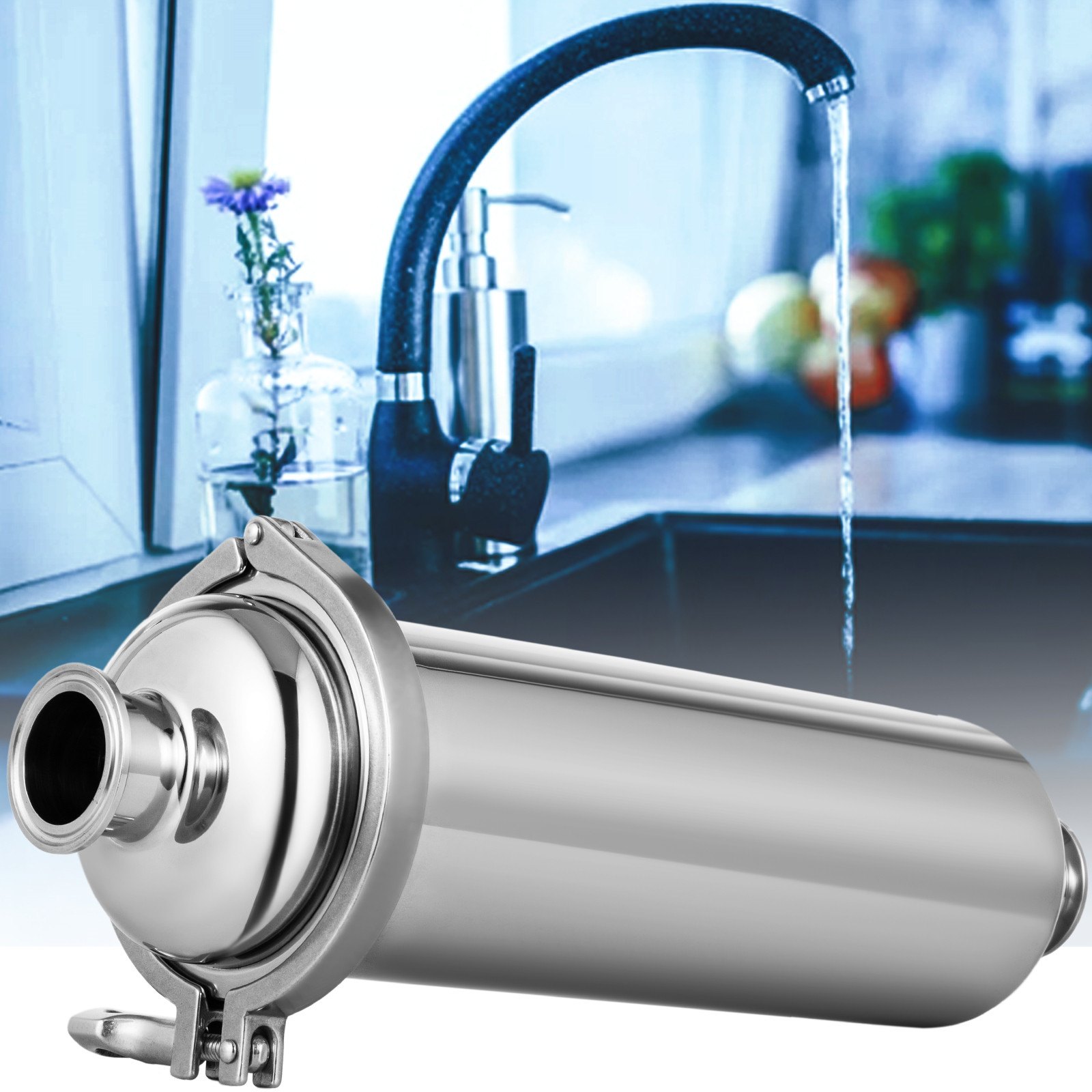 Filtro In Linea Sanitario Rapido In Acciaio Inox Da 100 Mesh Con Connessione 2''