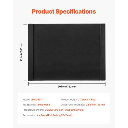 Tagliere Copertura Per Fornelli VEVOR In Legno Di Acacia – 76,2x55,88 Cm – Protezione Per Piano Cottura Gas/elettrico Con Maniglie In Alluminio - 3