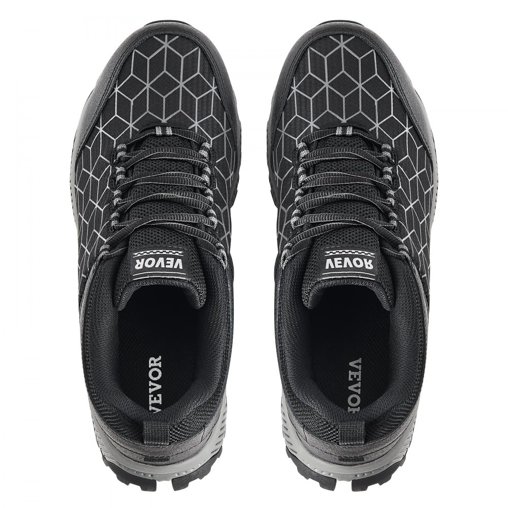 VEVOR Scarpe con Punta in Acciaio da Uomo, Taglia US 9, Scarpe da Lavoro Sportive con Punta di Sicurezza Ammortizzate da Uomo, Scarpe da Ginnastica di Sicurezza Indistruttibili Leggere per Edile, Nere