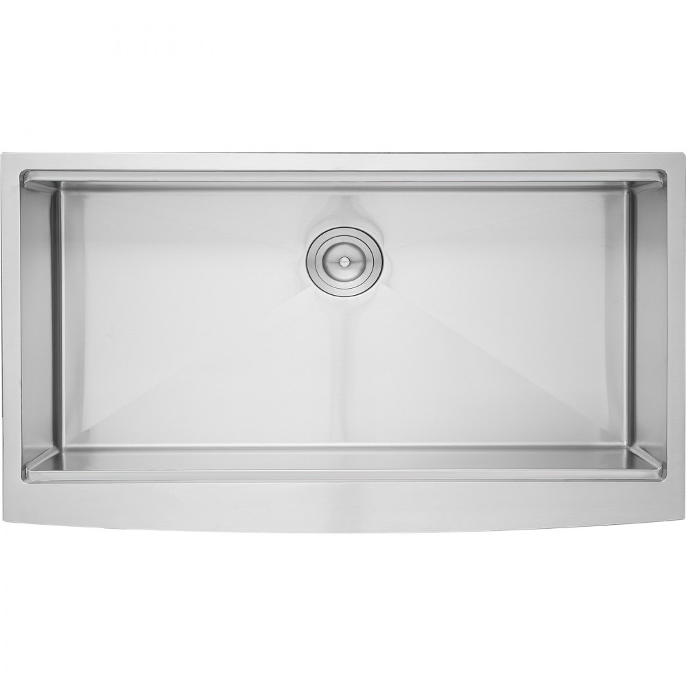 VEVOR Farmhouse Kitchen Sink, Built-in Sink 304 Stainless Steel, Integrated Kitchen Sink with Cutting Board, Drainer & Strainer, Single Bowl Household Sink 838.2 x 558.8 x 228.6 mm Kitchen Workstation
