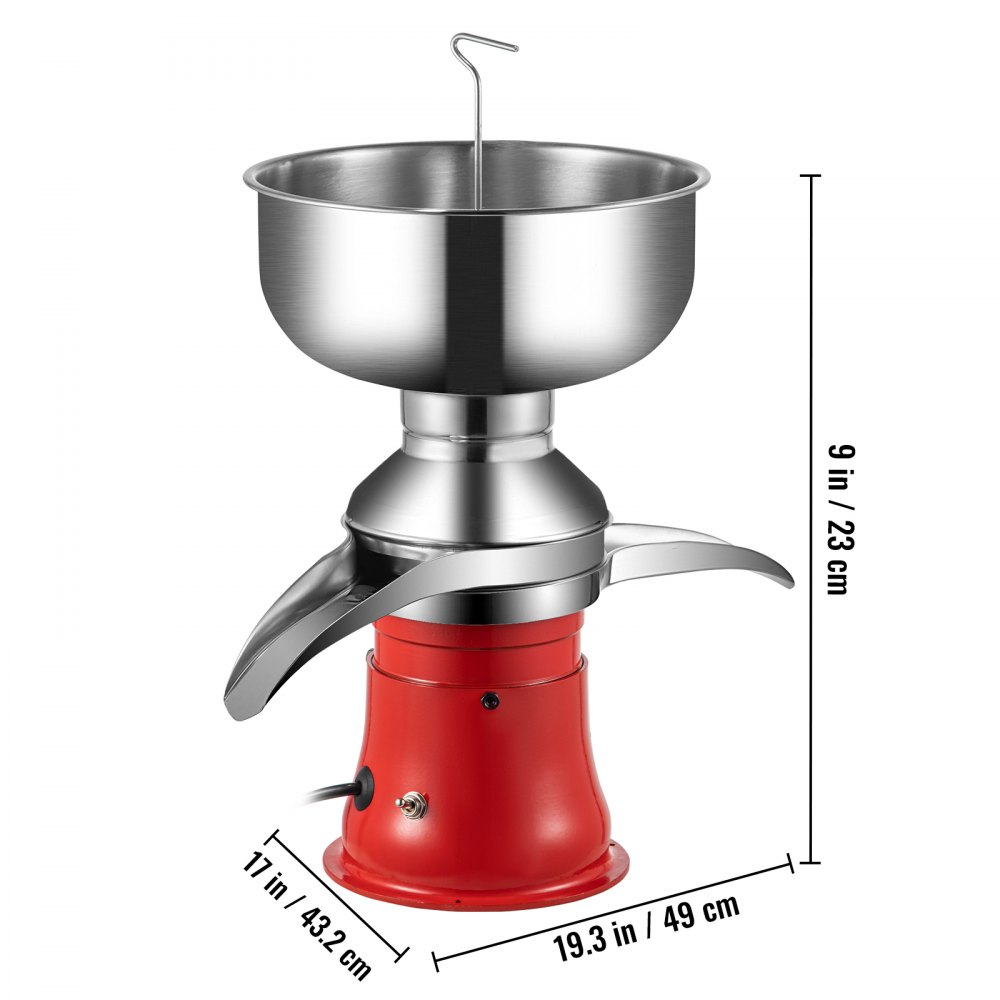 Vevor 30 W Separatore Centrifugo Del Latte Elettrico Per Panna 49 X 43,2 X 23 Cm