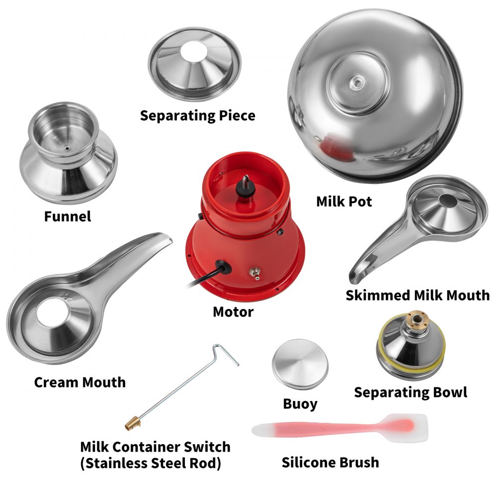 Vevor 30 W Separatore Centrifugo Del Latte Elettrico Per Panna 49 X 43,2 X 23 Cm