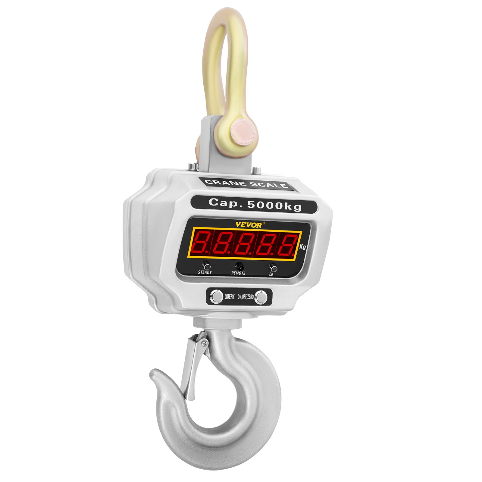 VEVOR Digital Wildlife Scale 5000 KG, Digital Hanging Scale with High Accuracy, Electronic Crane Scale, Digital Hanging Scale with Hook, Mini Portable Hanging Scale with LCD Display for Travel, Suitcases, Fishing