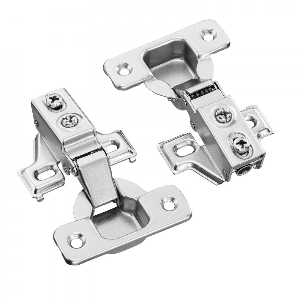VEVOR cabinet door hinges, set of 60, partially surface-mounted furniture hinges, 100-degree opening angle, soft-close, concealed hinges for framed and frameless cabinet types, with mounting screws