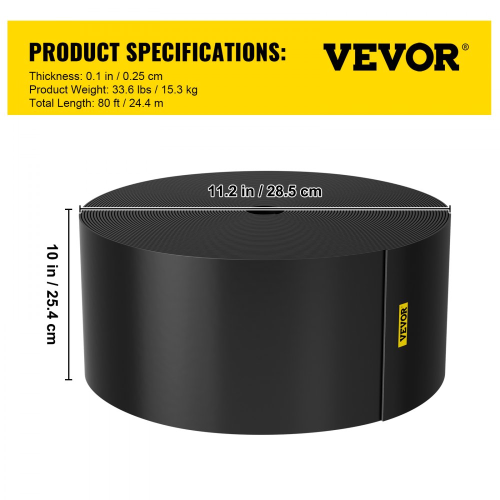 VEVOR Bordo paesaggistico, Profondità 10 pollici e Lunghezza totale 80 piedi, Bordo per terrazza a spirale in HDPE riciclato, Bordo piegabile flessibile per paesaggistica, Contro le erbacce invasori