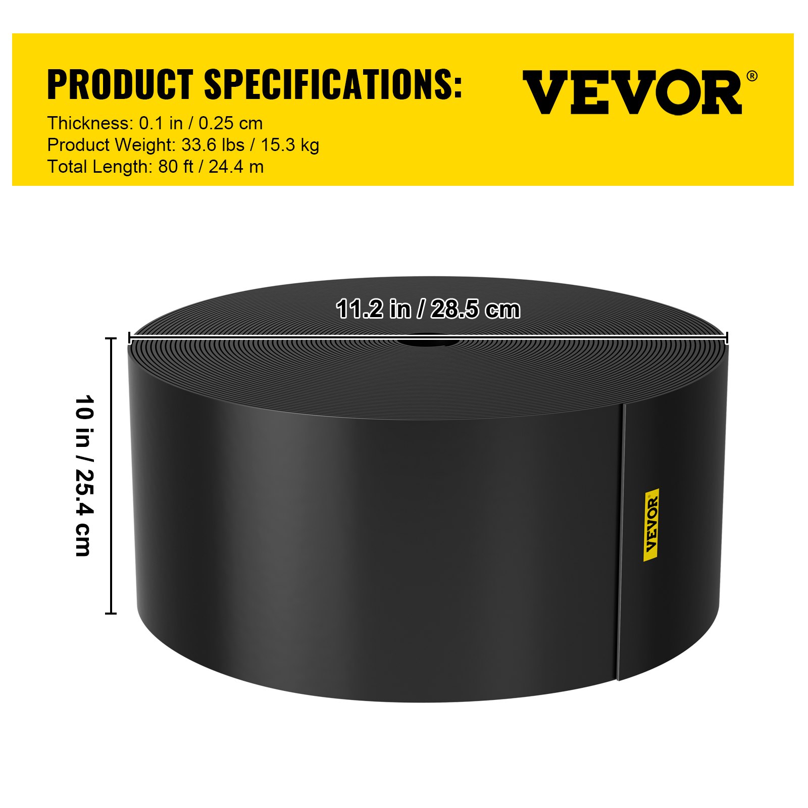 VEVOR Landscape Edging, 25.4 cm Deep, 24.4 m Total Length, Spiral Recycled HDPE Terrace Board, Flexible Bending Edge for Landscaping, Lawn, Garden, Yard