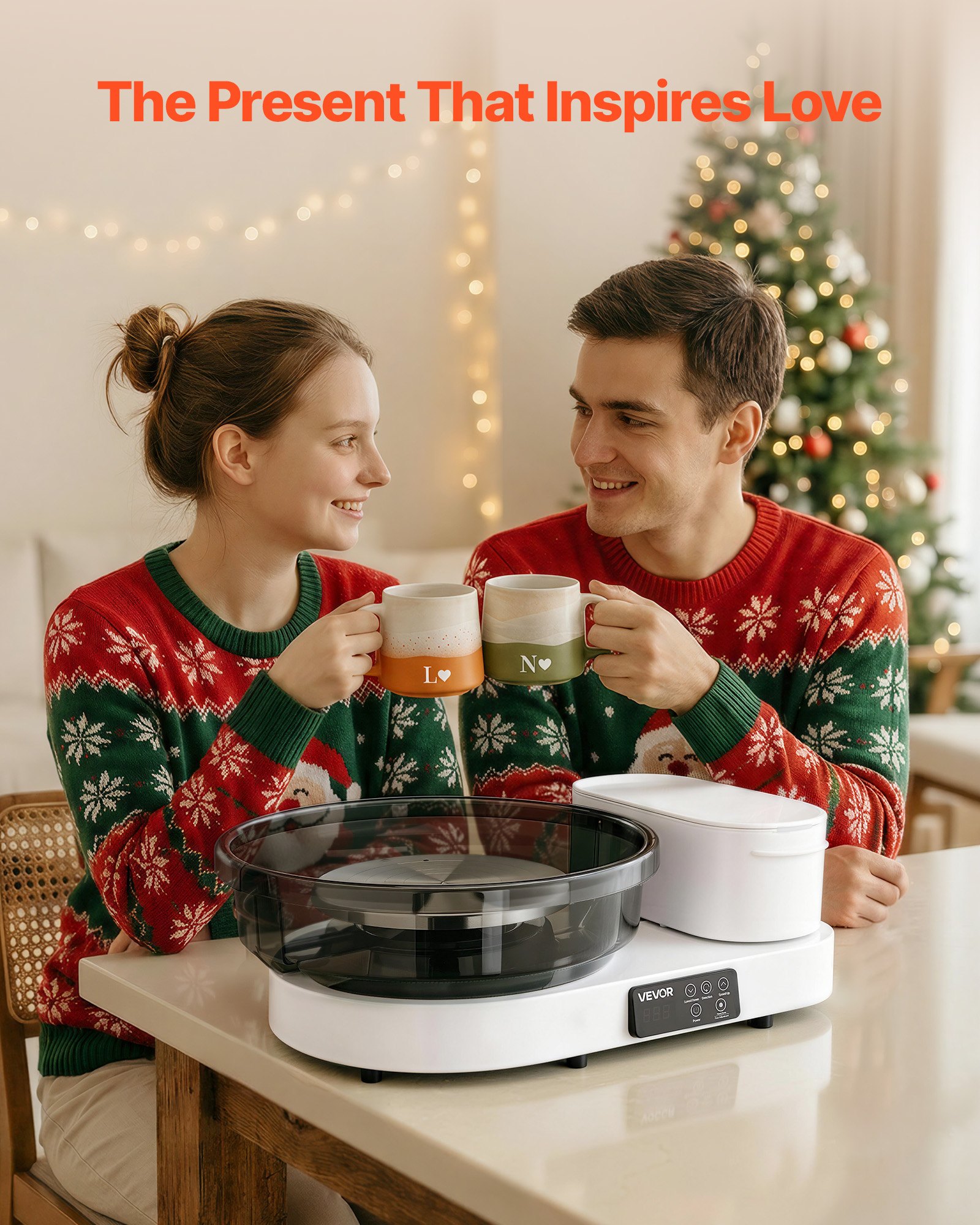 VEVOR Pottery Wheel for Adults, 36 and 28 cm Turntables, 450W Electric Table Top Pottery Wheel with Foot Pedal, 30-300 RPM Adjustable Speed, Aluminum Body, for Beginners, DIY Clay Art Craft, White