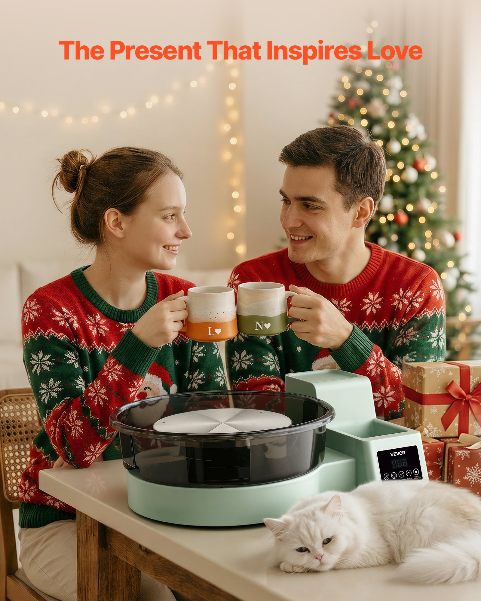 VEVOR Tornio Girevole da 36 e 28 cm Verde Vasca Rimovibile, Giradischi per Ceramica da Tavolo da 450 W con Pedale, Velocità Regolabile da 30 a 300 giri/min, per Principianti Artigianato Fai Da Te