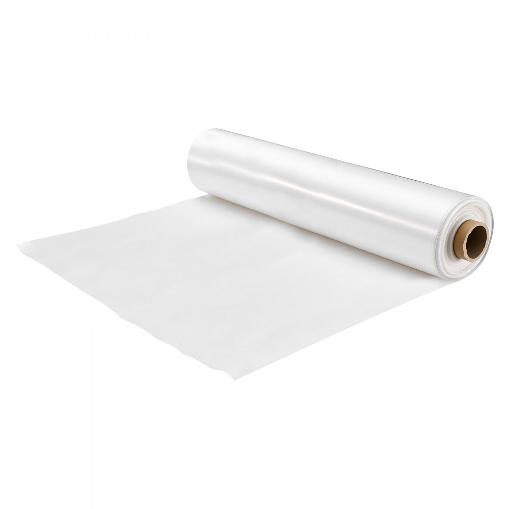 VEVOR Telo di Plastica per Serra 3 x 30,5 m Pellicola PE Trasparente 6 mil, per Aziende Agricole Giardini e Piante da Esterno, Resistente a Agenti Atmosferici e Polvere, Copertura Invernale Spessa