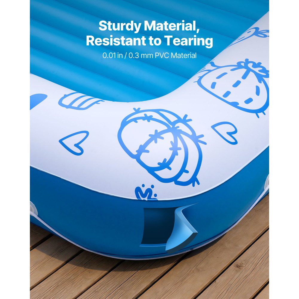 VEVOR Gonfiabile Galleggiante da Piscina con Parasole UPF 50+, Sdraio Galleggiante 209 x 140 cm per Piscina Spiaggia Carico max 250 kg, Materassino Gonfiabile sull'Acqua 2090 x 1400 x 900 mm