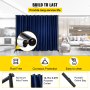 VEVOR Tenda Poliestere Divisorio Scorrevole, 2,4x3 m Tenda Insonorizzate Oscurante per Interni Colore Blu Navy per Camera Privata Pieghevole per Decorare Soggiorno, Studio, Hotel, Bar, Sala da Pranzo