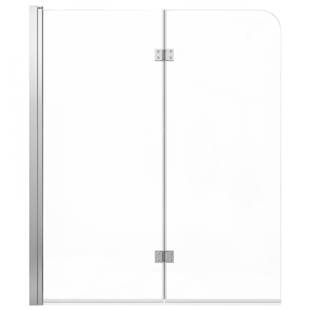 VEVOR Box Doccia per Vasca 1200 x 1400 mm in Vetro Temperato da 6 mm, Pannello Vasca Semi-senza Telaio 2 Ante con Rivestimento, Pieghevole a 180°, Colore Argento, Guarnizione Regolabile, Divisorio
