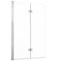 VEVOR Box Doccia per Vasca 1200 x 1400 mm in Vetro Temperato da 6 mm, Pannello Vasca Semi-senza Telaio 2 Ante con Rivestimento, Pieghevole a 180°, Colore Argento, Guarnizione Regolabile, Divisorio