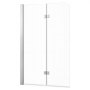 VEVOR Box Doccia per Vasca 1200 x 1400 mm in Vetro Temperato da 6 mm, Pannello Vasca Semi-senza Telaio 2 Ante con Rivestimento, Pieghevole a 180°, Colore Argento, Guarnizione Regolabile, Divisorio