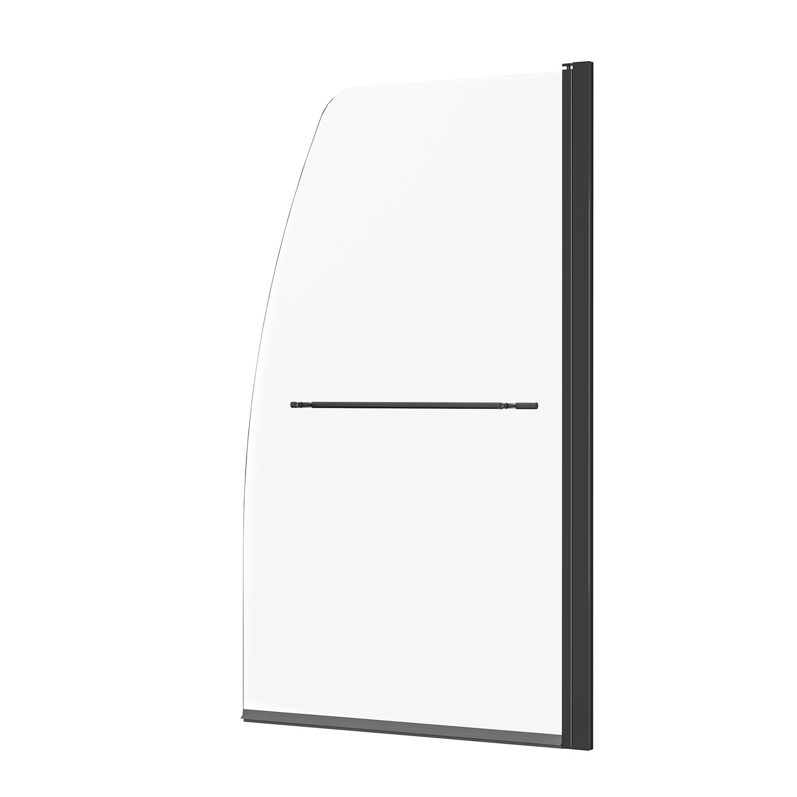 VEVOR Porta Doccia Senza Telaio per Vasca da Bagno, Larghezza 864 mm Altezza1397 mm, Mezza Porta in Vetro Temperato Girevole a 180° per Doccia con Schermo Maniglia in Acciaio Inox Nero