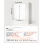 VEVOR Box Doccia per Vasca da Bagno 700/1200 x 1400 mm 2 Ante, Sopravasca Semi-senza Telaio in Vetro Temperato 6 mm, Colore Argento Pieghevole a 180°, con 1 Pannello Fisso e 2 Pieghevoli, per Bagni