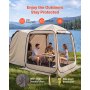 VEVOR Tenda da Campeggio da 1825 x 1825 x 2200 mm, Tenda da Portellone Posteriore per SUV da 4-6 Persone, con Zanzariera e Borsa per il Trasporto, Lati in Rete, per Giardino, Attività all'Aperto
