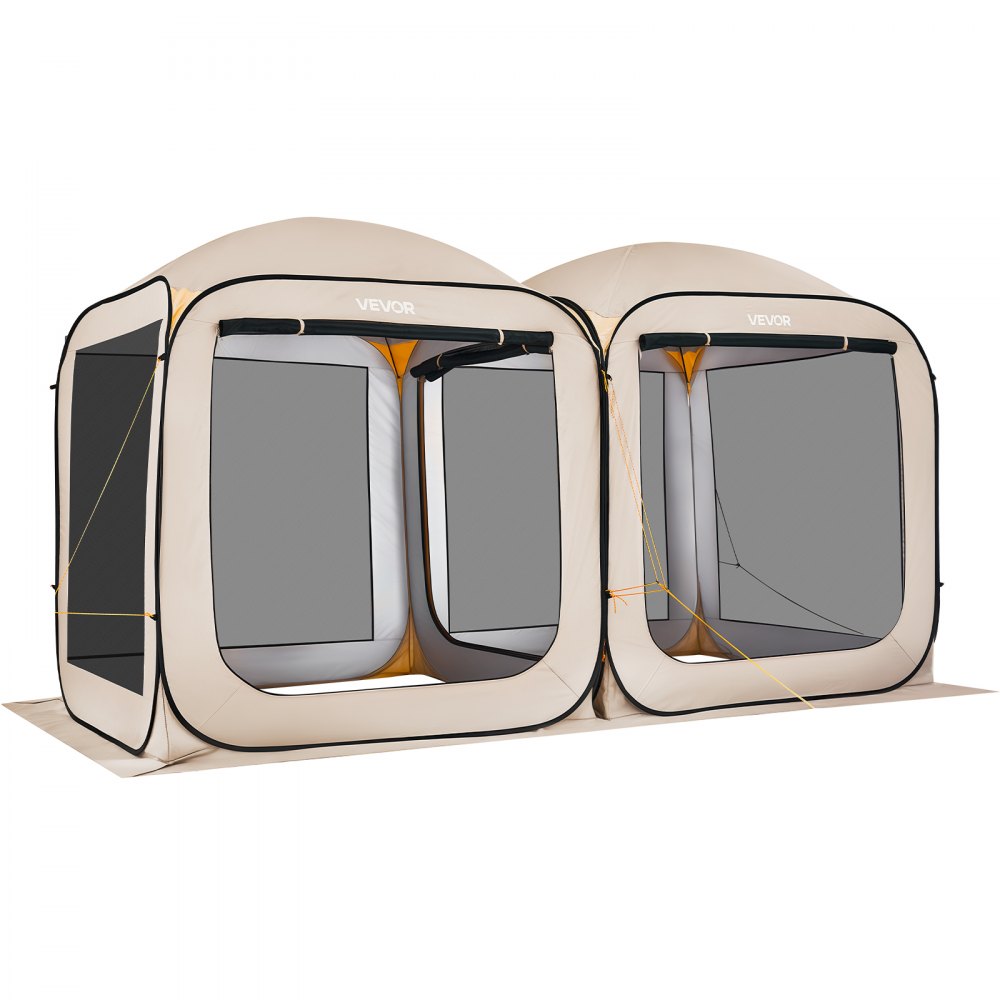 VEVOR Tenda da Campeggio Portatile da 3660 x 1825 x 2200 mm, Tenda Gazebo a Baldacchino con Borsa per il Trasporto, Lati in Rete, Picchetti da Terra, per Giardino, Patio e Attività all'Aperto