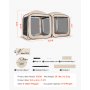 VEVOR Screen House Tent, 3660 x 1825 x 2200 mm, 2 in 1 Pop Up Screen Tent, Portable Screened in Canopy with Carry Bag, Netting Sides, Ground Stakes, for Garden, Patio, and Outdoor Activities, Beige