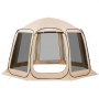 VEVOR Screen House Tent, 3660 x 3380 x 2300 mm, 10-12 Person Pop Up Screen Tent, Portable Screened in Canopy with Carry Bag, Netting Sides, Ground Stakes, for Garden, Patio, Outdoor Activities, Beige