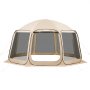 VEVOR Screen House Tent, 4500 x 4250 x 2450 mm, 12-15 Person Pop Up Screen Tent, Portable Screened in Canopy with Carry Bag, Netting Sides, Ground Stakes, for Garden, Patio, Outdoor Activities, Beige