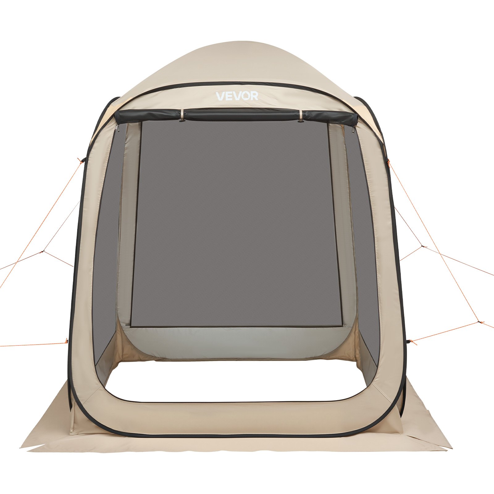 VEVOR Tenda da Campeggio Trasparente con Finestra 1825 x 1825 x 2200 mm Tenda Gazebo a Baldacchino per 4-6 Persone, con Borsa per il Trasporto, Lati in Rete, per Patio e Attività all'Aperto, Beige