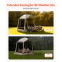 VEVOR Tenda da Campeggio Trasparente con Finestra 3030 x 2650 x 2300 mm per 4-8 Persone con Tendalino Esteso, con Borsa per il Trasporto, Lati in Rete, per Patio e Attività all'Aperto, Beige