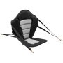 VEVOR Sedile per Kayak Sedile Imbottito con Schienale per Kayak Barche Cuscino Spessore da 12 mm per Paddleboard Tavole SUP Canoa, con Borsa Portaoggetti Cinghie RegolabilI, 1 pezzo, Nero Grigio
