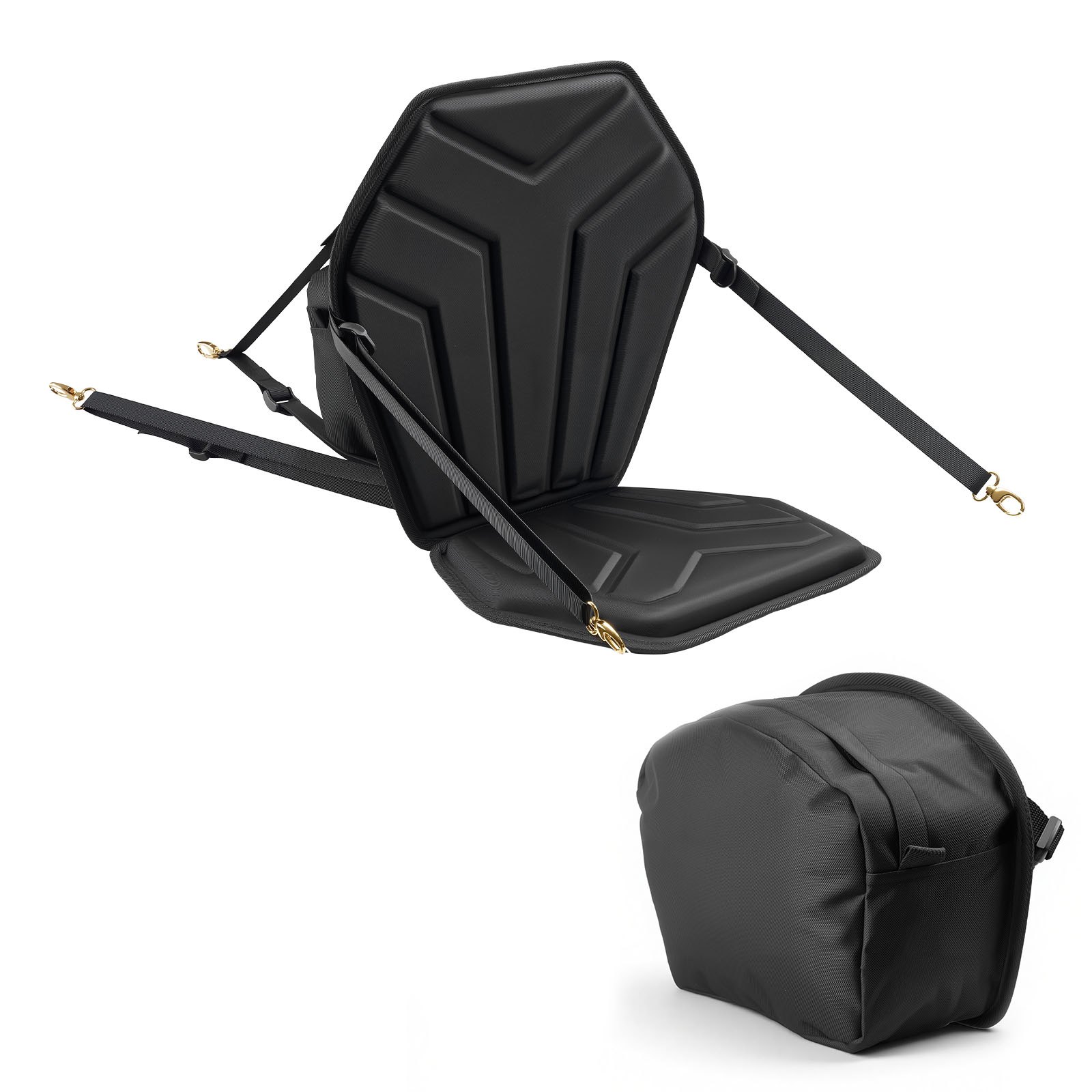 VEVOR Sedile per Kayak Imbottito Sedile con Schienale per Kayak Gonfiabile 460 x 460 x 345 mm Sedia con Schienale per Canoa Barca Paddleboard con Borsa Portaoggetti Cinghie Regolabili per SUP