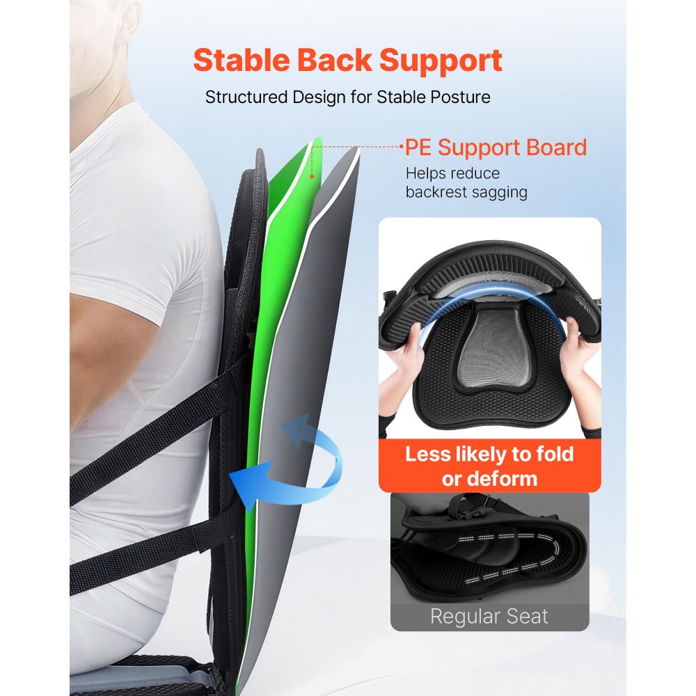 VEVOR Sedile per Kayak di Ricambio con Schienale Spessore Cuscino 12 mm, Sedile per Kayak Paddleboard Barche con Schienale Borsa Portaoggetti per SUP Canoa Attività Sportive Acquatiche, 2 pezzi