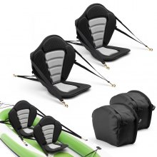 VEVOR Sedile per Kayak di Ricambio con Schienale Spessore Cuscino 12 mm, Sedile per Kayak Paddleboard Barche con Schienale Borsa Portaoggetti per SUP Canoa Attività Sportive Acquatiche, 2 pezzi