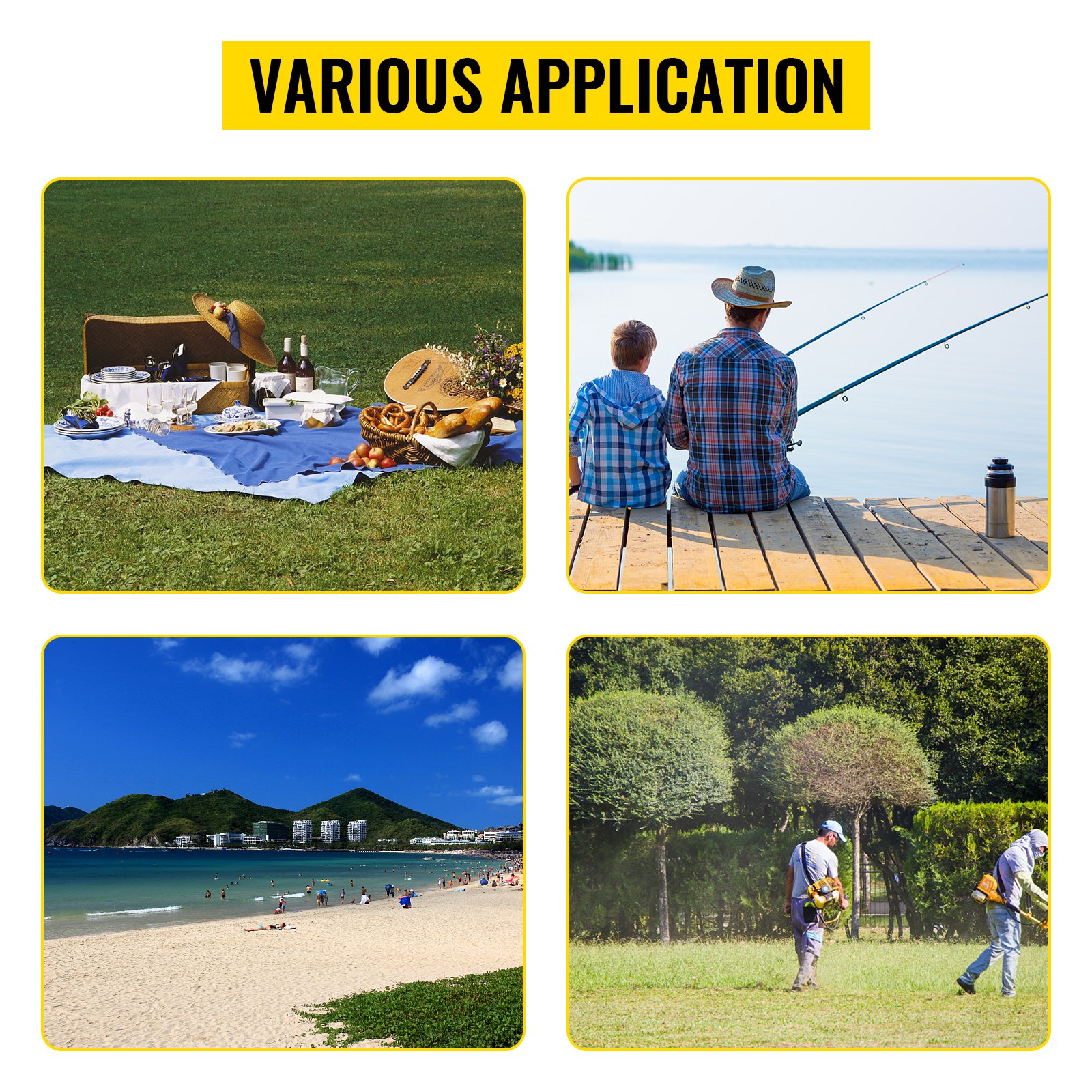 VEVOR Carrello da Spiaggia a Mano Carico Max. 75kg Ruote Diametro 33cm Altezza Regolabile tra 84 - 131 cm, Carrello per Spiaggia Campeggio Picnic Feste Attività all'Aperto Piano Carico 58,4 x 38,1 cm