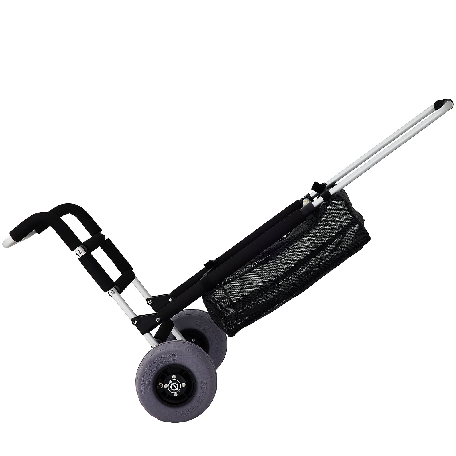 VEVOR Carrello da Spiaggia per Sabbia, Piano di Carico 15" x 15", Carrello per Sabbia Pieghevole Carico di 165LBS ​ Altezza Regolabile Carrello in Alluminio per Picnic, Pesca, Spiaggia