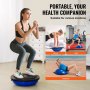 woman exercising on VEVOR balance trainer, demostrating usage at home, gym, and outdoors.