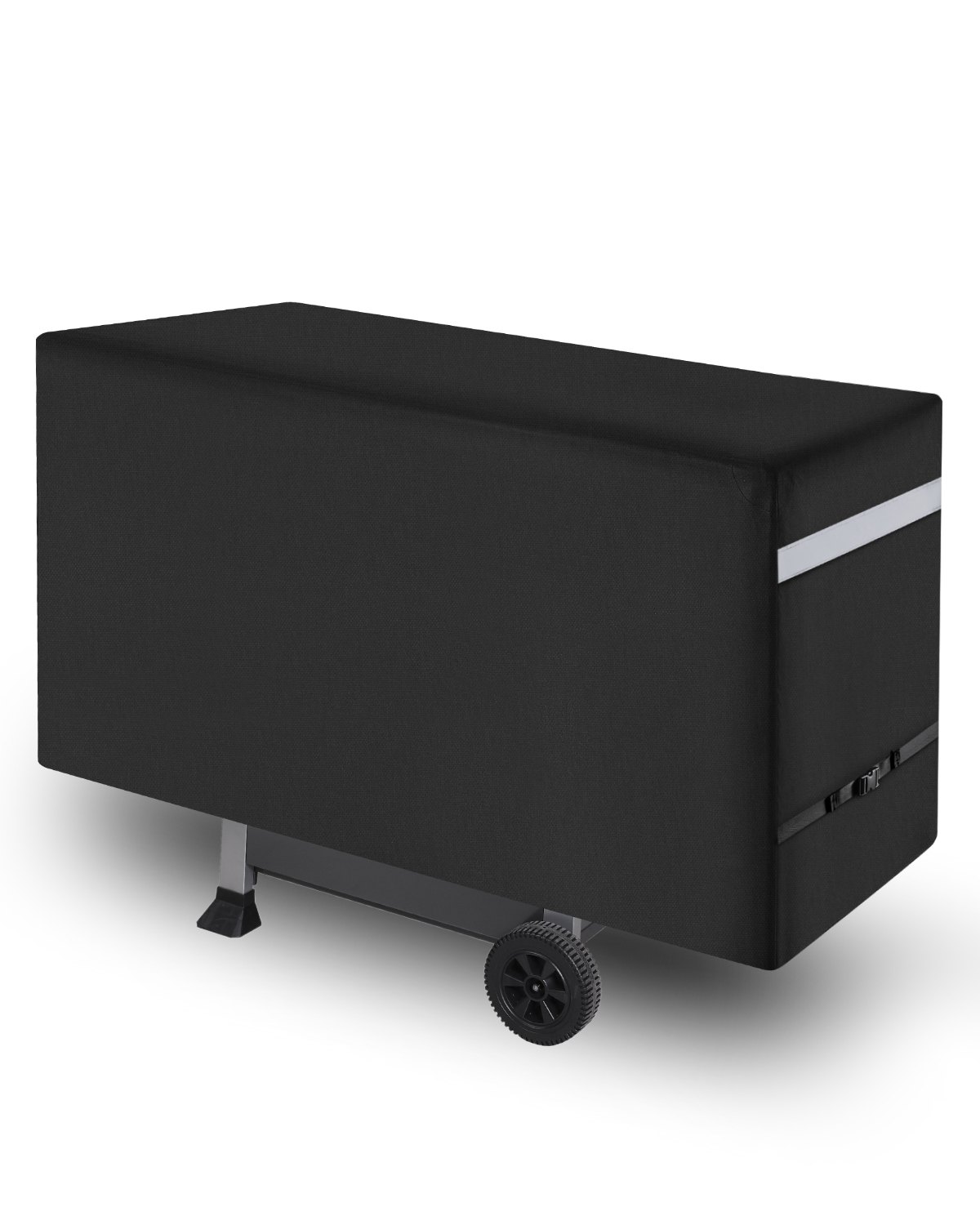 VEVOR Copertura per Barbecue all'Aperto, Impermeabile, Resistente allo Sbiadimento e Intemperie, Poliestere 600D Resistente, Facile da Indossare, con Fibbie di Sicurezza, 197,6 cm Nero