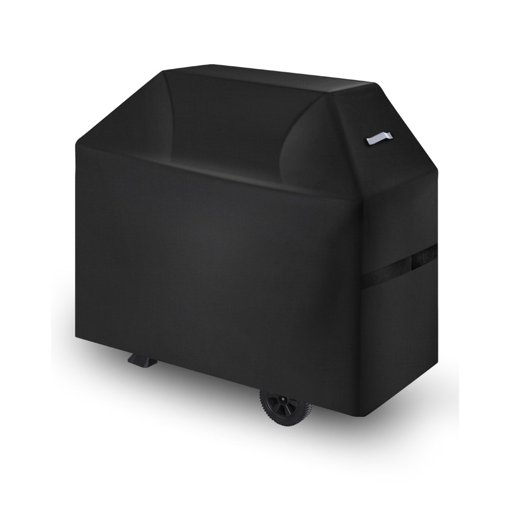 VEVOR Copertura per Barbecue all'Aperto, Impermeabile, Resistente allo Sbiadimento e alle Intemperie, Poliestere 600D Resistente, Facile da Indossare, con Cinghie a Strappo, 147,3 cm Nero