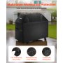VEVOR Copertura per Barbecue all'Aperto, Impermeabile, Resistente allo Sbiadimento e alle Intemperie, Poliestere 600D Resistente, Facile da Indossare, con Cinghie a Strappo, 147,3 cm Nero