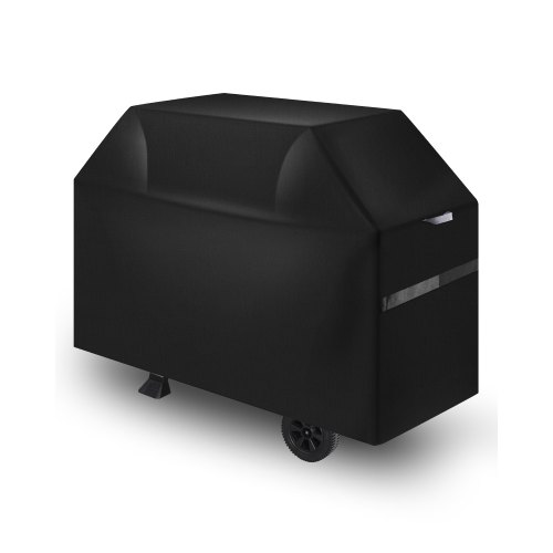 VEVOR Copertura per Barbecue all'Aperto, Impermeabile, Resistente allo Sbiadimento e alle Intemperie, Poliestere 600D Resistente, Facile da Indossare, con Cinghie a Strappo, 165,1 cm Nero