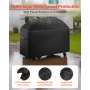 VEVOR Copertura per Barbecue all'Aperto, Impermeabile, Resistente allo Sbiadimento e alle Intemperie, Poliestere 600D Resistente, Facile da Indossare, con Cinghie a Strappo, 160 cm Nero