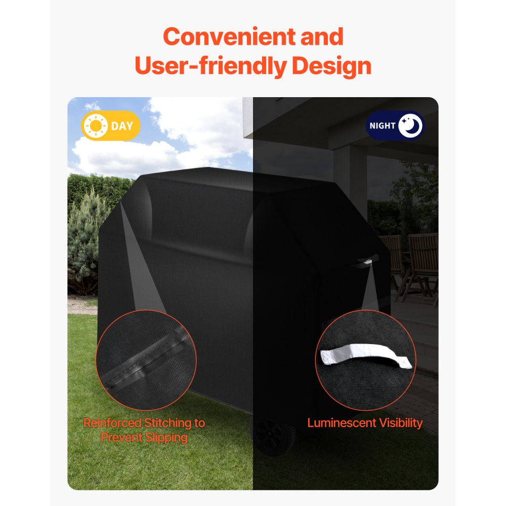 VEVOR Grill Cover, Protective Cover for Outdoor Grills (1219 mm), Waterproof & Weatherproof, Durable 600D Polyester, Easy to Put On and Take Off, with Velcro Straps