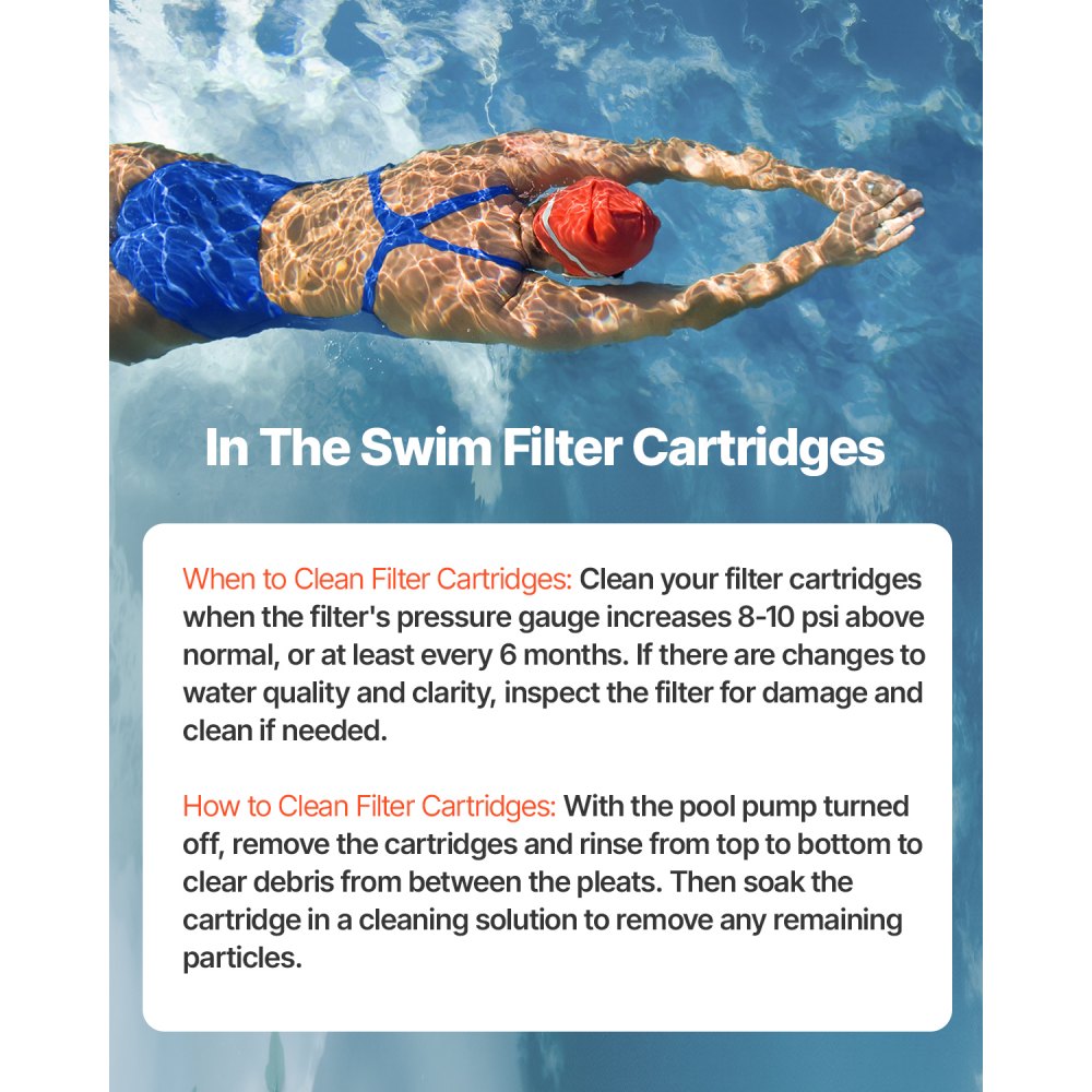 VEVOR Cartuccia Filtro Piscina, Compatibile con Hayward C500, CX500-RE, Pleatco, Filtro di Ricambio per Piscina, Sicura per Bambini e Animali Domestici, Plissettata Trilobata, Facile da Pulire