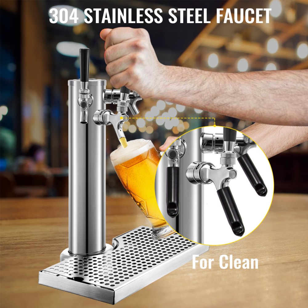 Vevor Erogatore Torre Birra Spina Spillatori Con Raccogligocce 30 X 18 X 2 Cm