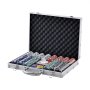 VEVOR Set di Fiches da Poker, Set Poker 500 Pezzi, Set Completo Fiches da Carte da Giochi con Valigetta in Alluminio, Fiches da Poker 9-10 Giocatori, Carte, Bottoni Dadi per Texas Hold'em, Blackjack