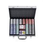 VEVOR Set di Fiches da Poker, Set Poker 500 Pezzi, Set Completo Fiches da Carte da Giochi con Valigetta in Alluminio, Fiches da Poker 9-10 Giocatori, Carte, Bottoni Dadi per Texas Hold'em, Blackjack