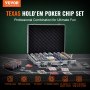 VEVOR Set di Fiches da Poker, Set Poker 500 Pezzi, Set di Completo Fiches Carte da Giochi con Valigetta in Alluminio, Fiches da Poker 9-10 Giocatori, Carte, Bottoni Dadi per Texas Hold'em, Blackjack