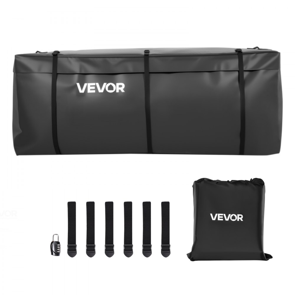 VVEVOR luggage carrier bag for trailer hitch made of waterproof 840D PVC (0.453 m³), luggage bag for storage on the loading area of trucks with reinforced straps for cars, SUVs and vans, black