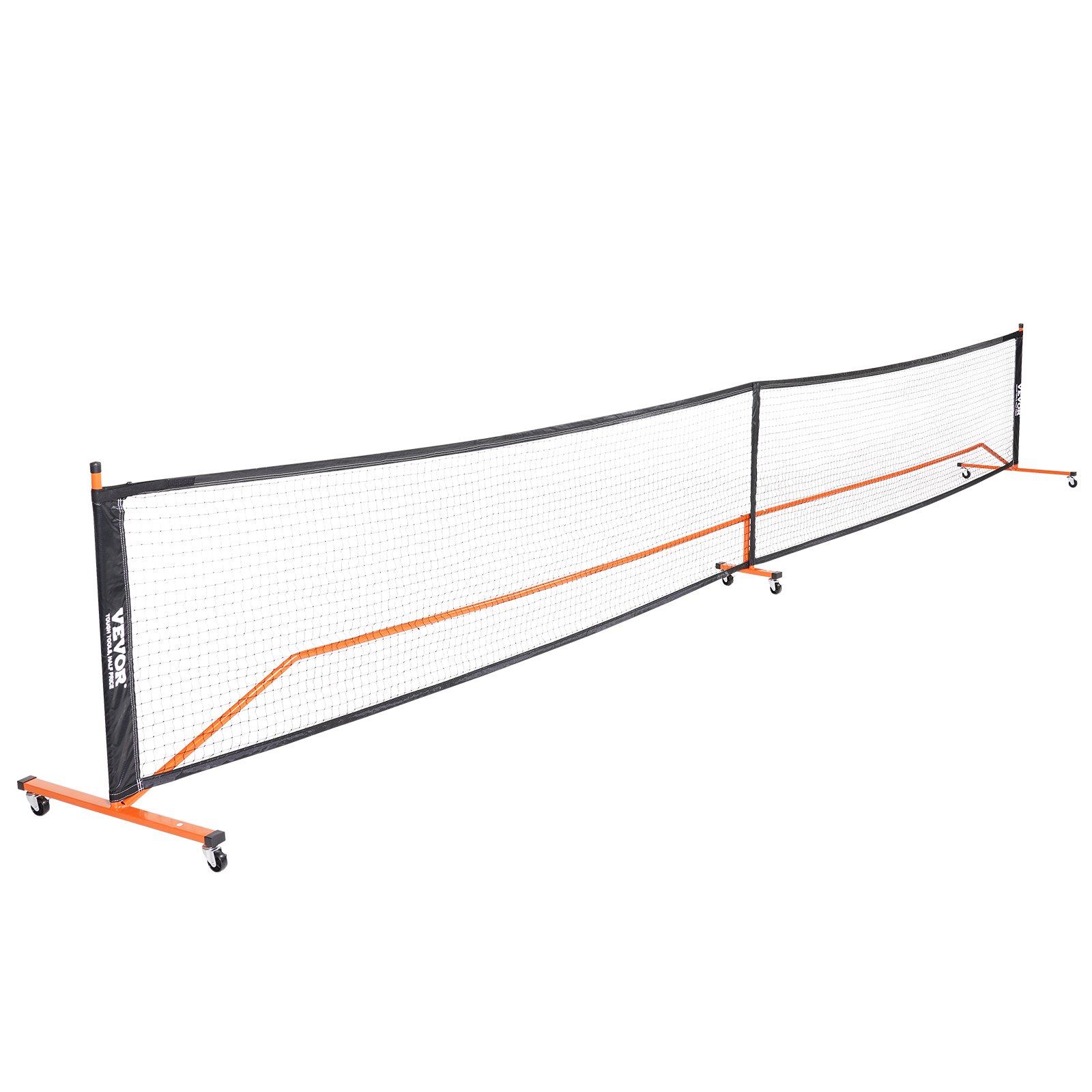 VEVOR Set di reti per pickleball, sistema portatile per pickleball di dimensioni regolamentari da 22 piedi con borsa per il trasporto, palline e ruote, telaio in metallo stabile resistente