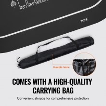 VEVOR Tappetino da Poker Piano Tavolo da Poker 180x90 cm, 6-8 Giocatori, Tappetino Tavolo da Poker Pieghevole Borsa Trasporto, Tavolo da Poker Portatile Tappeto da Poker per Giochi di Poker, Nero