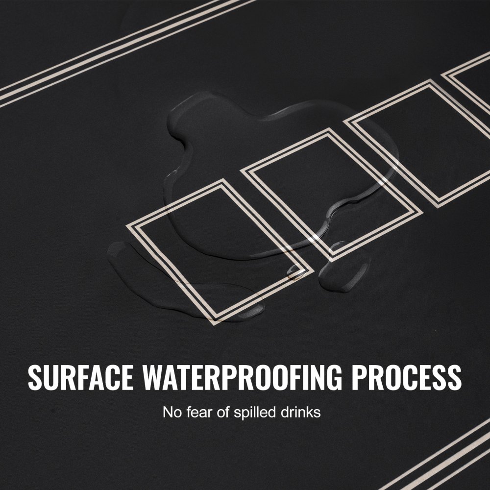 VEVOR Tappetino da Poker Piano Tavolo per Giochi Poker Rettangolare 180x90 cm, 6-8 Giocatori, Piano Tavolo da Poker Pieghevole con Borsa per Trasporto, Tappeto da Poker Impermeabile Giochi da Tavolo