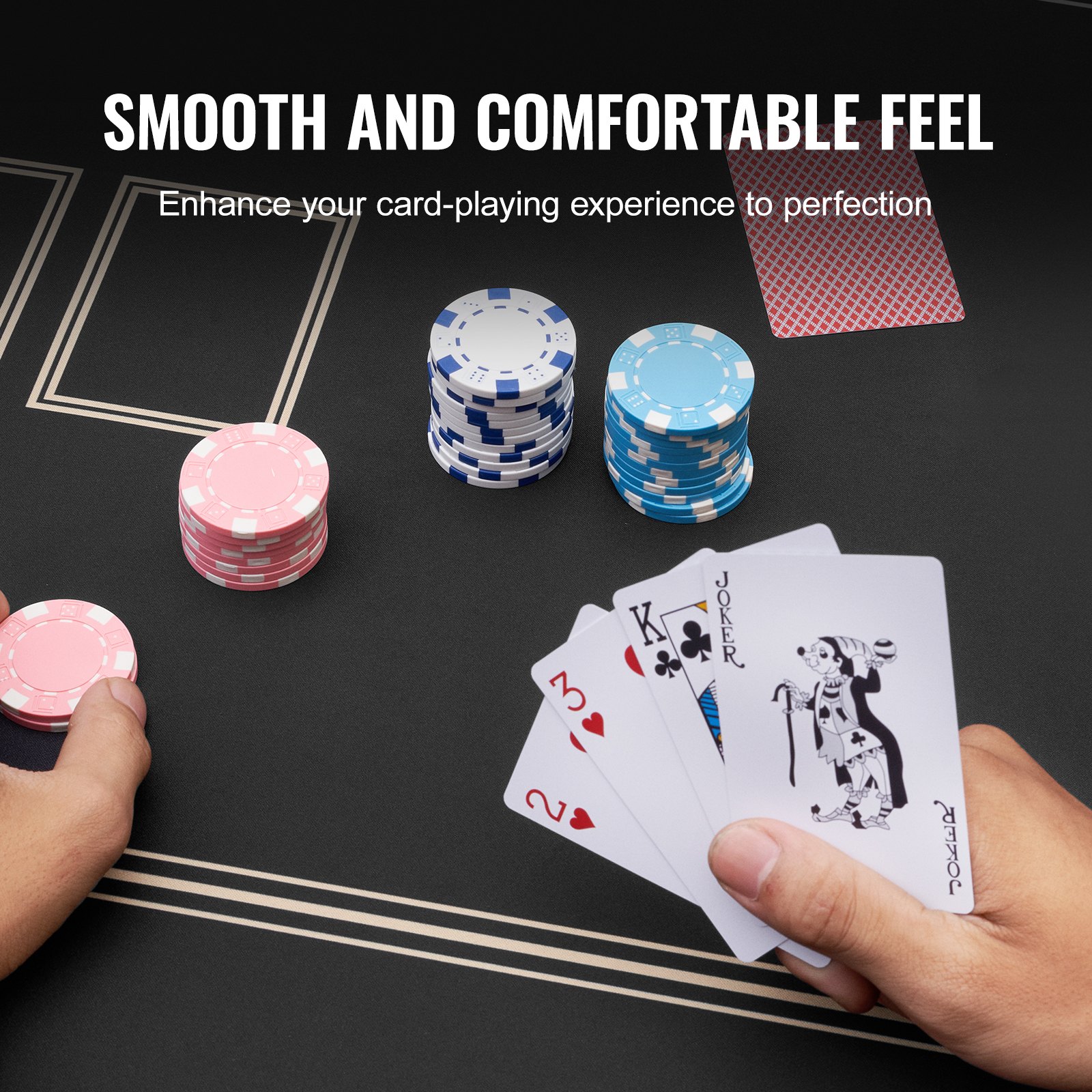 VEVOR Tappetino da Poker Piano Tavolo per Giochi Poker Rettangolare 180x90 cm, 6-8 Giocatori, Piano Tavolo da Poker Pieghevole con Borsa per Trasporto, Tappeto da Poker Impermeabile Giochi da Tavolo